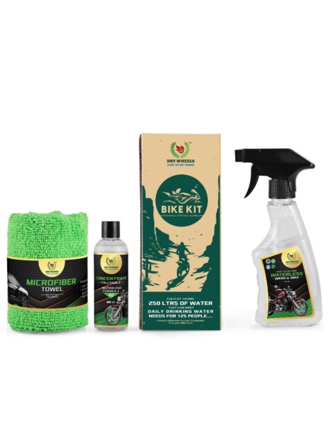 Bike Care Kit – Waterless Wash & Wax, Concentrate & Microfiber Towel / Waterless Car Wash & Wax Kit